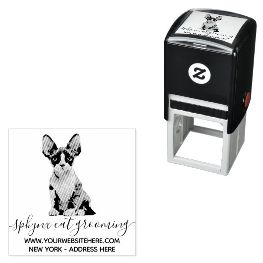 かわいいペットスフィンクス猫トリマー セルフインキングスタンプ (インサイチュ)