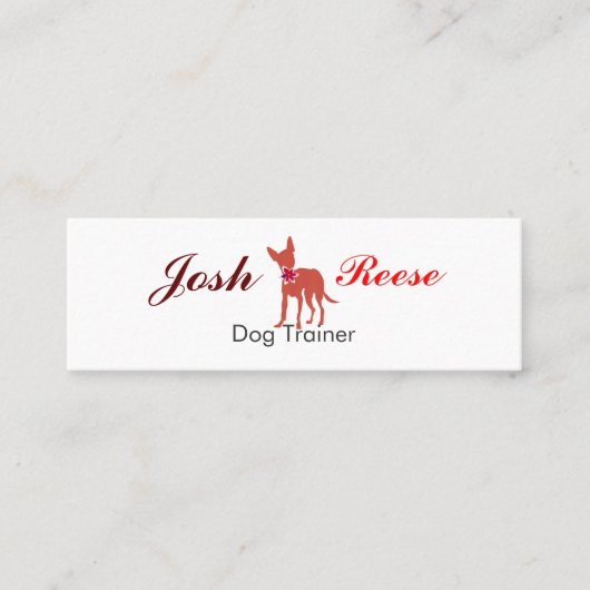 かわいいペットチワワの水彩画の子犬のパグ スキニー名刺 (正面)