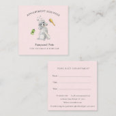 かわいいペットトリマーアポイントメントアラーム スクエア名刺 (正面/裏面)