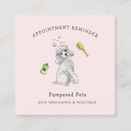 かわいいペットトリマーアポイントメントアラーム スクエア名刺