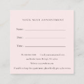 かわいいペットトリマーアポイントメントアラーム スクエア名刺 (裏面)