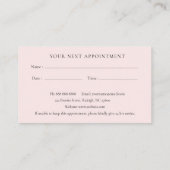 かわいいペットトリマーアポイントメントアラーム 名刺 (裏面)