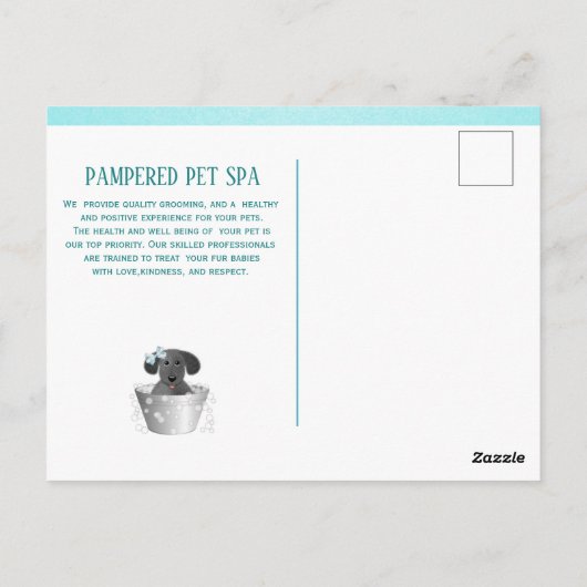 かわいいペットトリマー予算マーケティング ポストカード (裏面)