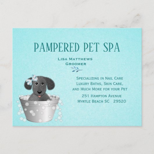 かわいいペットトリマー予算マーケティング ポストカード (正面)