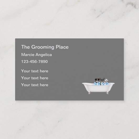 かわいいペットドッググルーミングサービスとサロン 名刺 (裏面)