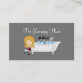 かわいいペットドッググルーミングサービスとサロン 名刺 (正面)