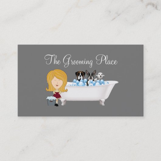 かわいいペットドッググルーミングサービスとサロン 名刺 (正面)
