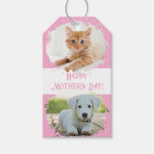 かわいいペットパーソナライズされた好き2枚ピンク ギフトタグ (正面)