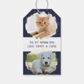 かわいいペットパーソナライズされた好き2枚ブルー ギフトタグ (裏面)