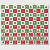 かわいいペットフォトサンタハットレッドグリーン ラッピングペーパー (フラット)