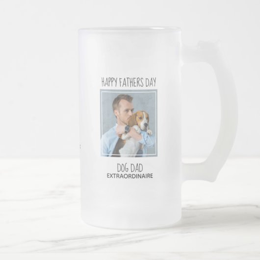 かわいいペットフォトドッグパパファーズデー フロストグラスビールジョッキ (右)