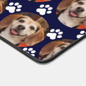 かわいいペットフォトポープリントネイビーゲーム デスクマット (コーナー)