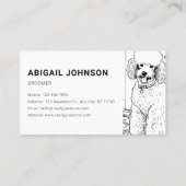 かわいいペットプードルグルーミングスケッチ/イラストレーション 名刺 (裏面)