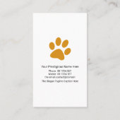 かわいいペットホールディングシッターのプラカード 名刺 (裏面)