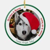 かわいいペットメモリアルクリスマスプレゼント 2 匹の犬の写真 セラミックオーナメント (裏面)
