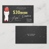 かわいいペットメリークリスマスギフトカード 名刺 (正面/裏面)