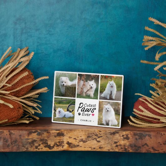 かわいいペットモダン犬の写真コラージュ フォトプラーク (側面)