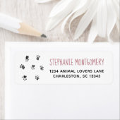 かわいいペットラバーズポープリントバラ金ゴールド住所 シール (インサイチュ)