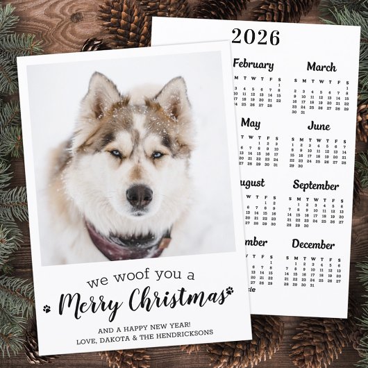 かわいいペット写真2025カレンダー犬メリークリスマス シーズンカード
