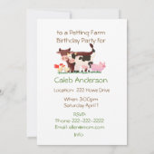 かわいいペット動物園ファームアニマルバースデーパーティー招待状 招待状 (裏面)
