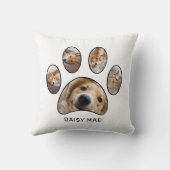 かわいいペット好きポープリント名写真コラージュ クッション (裏面)