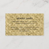 かわいいペット座ってハート犬の足のロゴ金ゴールドグリッター 名刺 (裏面)