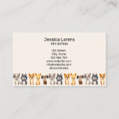 かわいいペット座って、ハッピーキャット座って、獣医 名刺 (裏面)