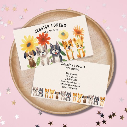 かわいいペット座って、ハッピーキャット座って、獣医 名刺