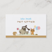 かわいいペット座りサービス名刺 名刺 (正面)