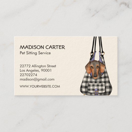 かわいいペット座りサービス名刺 名刺 (正面)