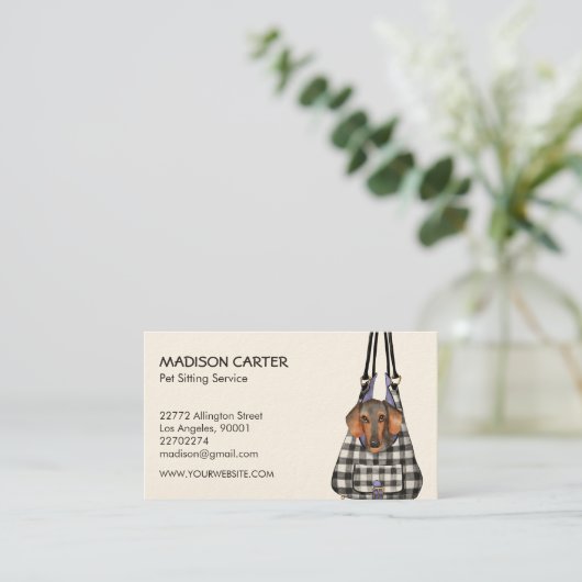 かわいいペット座りサービス名刺 名刺 (スタンド正面)