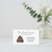 かわいいペット廃棄物ウンチ除去サービス 名刺 (スタンド正面)