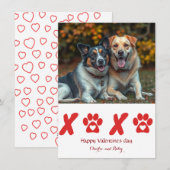 かわいいペット愛好家のバレンタインデーカード シーズンカード (正面/裏面)