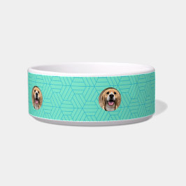 かわいいペット愛犬ママモノグラムのドッグフード ボウル