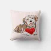 かわいいペット犬とハートプレゼント装飾用クッション クッション