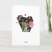 かわいいペット犬とバラバレンタインデーのカード カード (裏面)