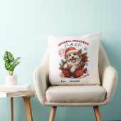 かわいいペット犬のクリスマス・スロー・ピロー クッション (椅子)