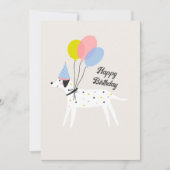 かわいいペット犬のパーティーパステルカラーハッピーバースデー シーズンカード (正面)