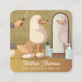 かわいいペット犬トリマーペットケア スクエア名刺 (正面)