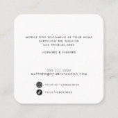 かわいいペット犬トリマーペットケア スクエア名刺 (裏面)