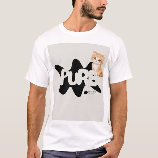 かわいいペット猫デザインTシャツ Tシャツ (正面)