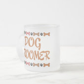 かわいいペット職業犬のトリマー フロストグラスマグカップ (正面左)