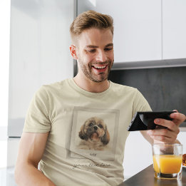 かわいいペット誕生日フォトフレームパーソナライズされたパパ Tシャツ