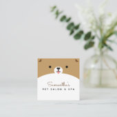 かわいいペット顔ドッグサロン&スパ獣医おもしろい者 スクエア名刺 (スタンド正面)