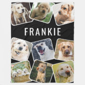 かわいいペット9フォトコラージュの名パーソナライズされた前 フリースブランケット (正面)