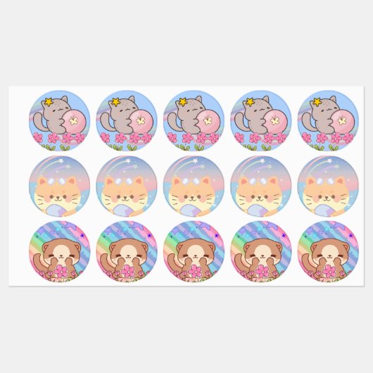 かわいいペット ラベル (シート)