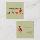 かわいいペット。 動物は猫ペットサロンのスパの後をつけます スクエア名刺 (正面/裏面)