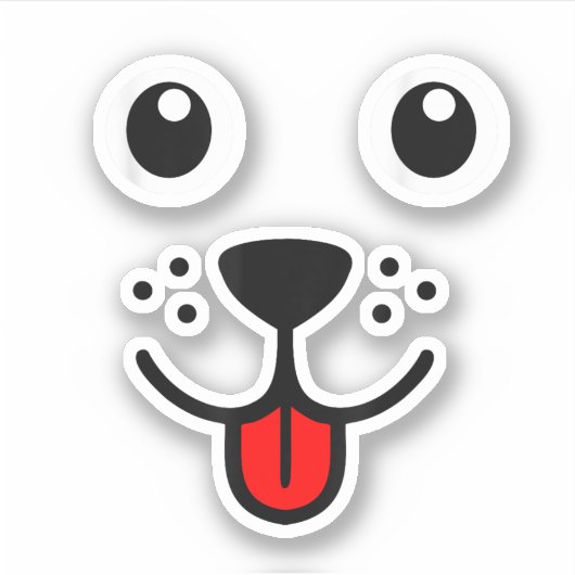 かわいいペット 動物 犬 子犬 幸せ 表情 シール (正面)
