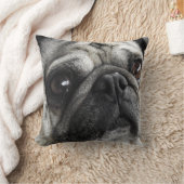 かわいいペットPUG顔写真 – かわいい クッション (ブランケット)