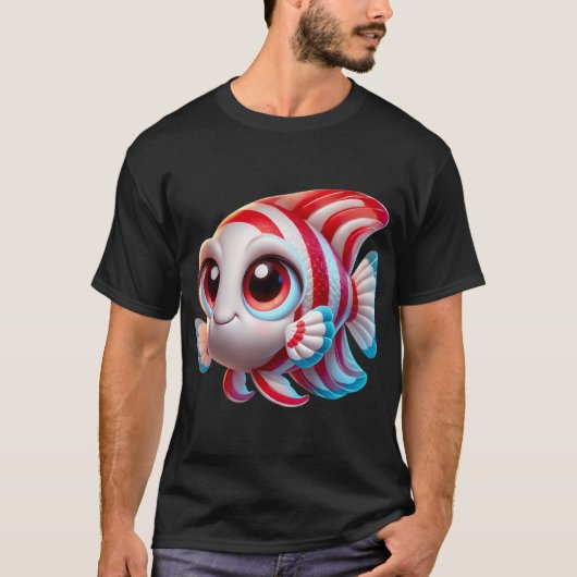かわいいペパーミントエンゼルフィッシュ Tシャツ (正面)
